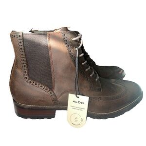 Aldo Salinger Men’s Wingtip Dress Shoes – Brown Leather, Size 9 BNIB